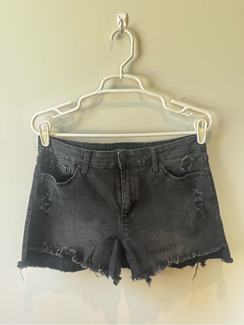 Just USA Black Distressed Women's Denim Shorts New WOT